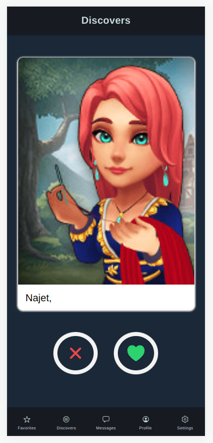 Interface de swipe de l'application mobile Steamer développée avec Ionic